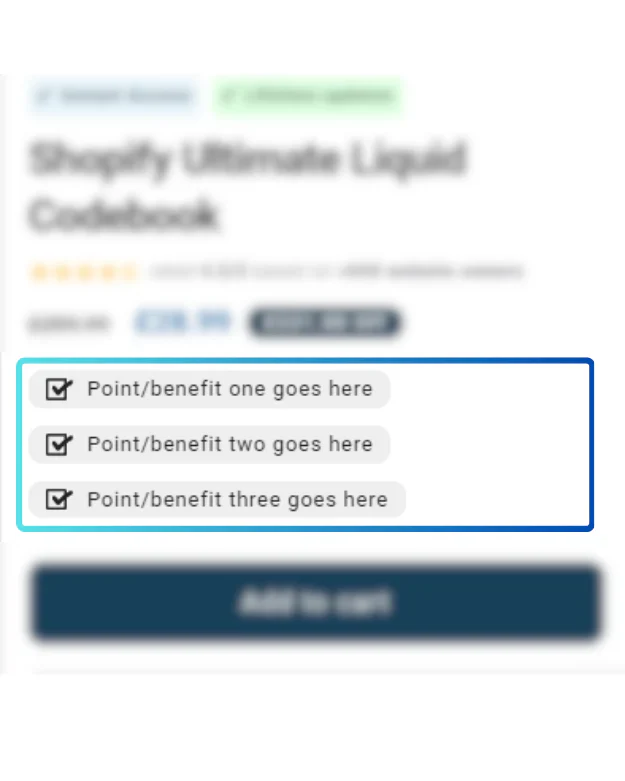 Benefit Bullet points